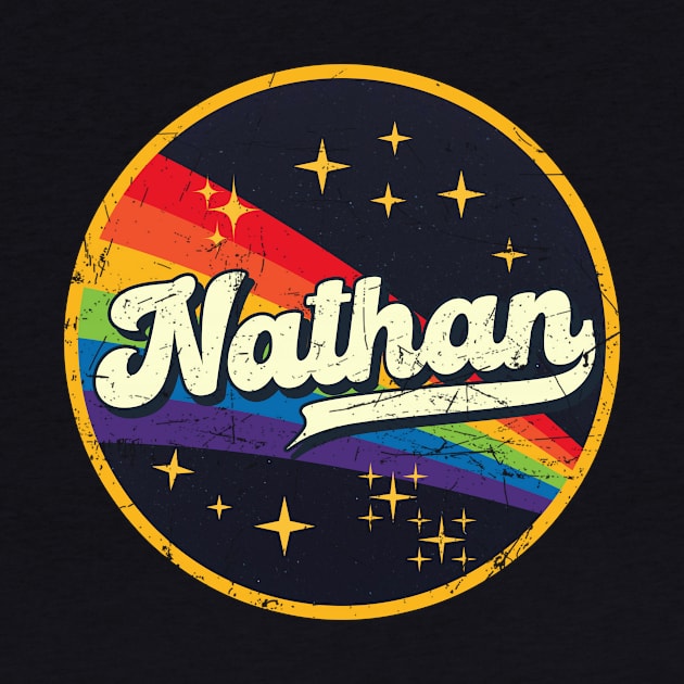 Nathan // Rainbow In Space Vintage Grunge-Style by LMW Art